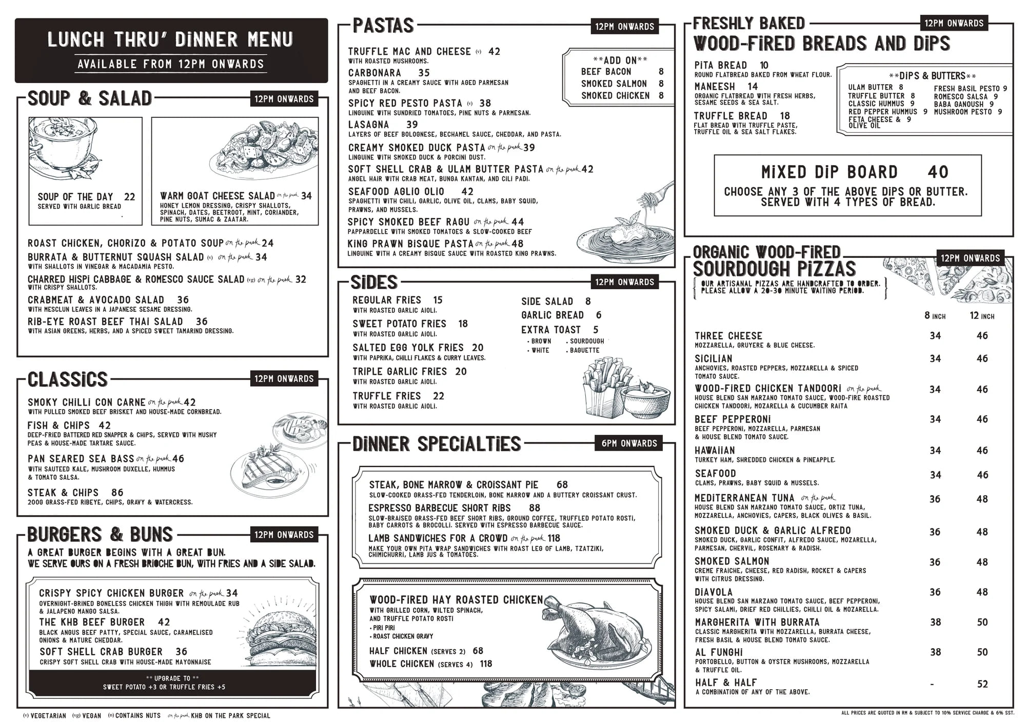 KHB On The Park Menu